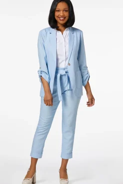 Cato Sky Blue Linen Blazer><noscript><img width=