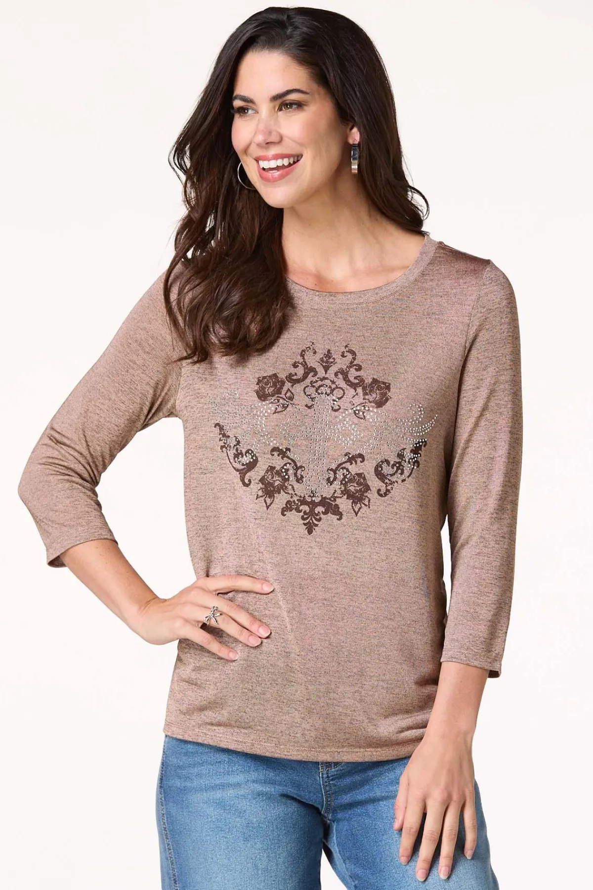 Cato Sleek Stud Cross Top> Tops
