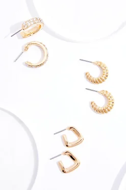 Cato Small Hoop Earring Set> Sets|Earrings