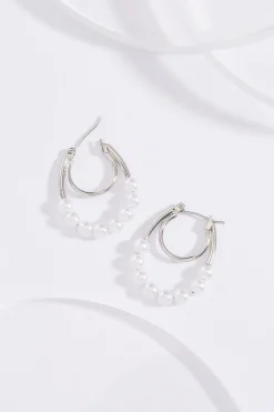 Cato Small Pearl Double Hoop Earrings> Social Occasion|Earrings