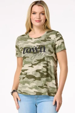 Cato Small Town Girl Camo Tee> Tops