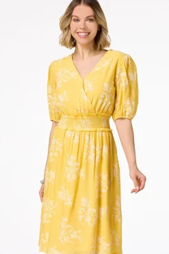 Cato Smocked Faux Embroidered Dress> Dresses