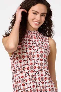 Cato Smocked Floral Clover Top><noscript><img width=