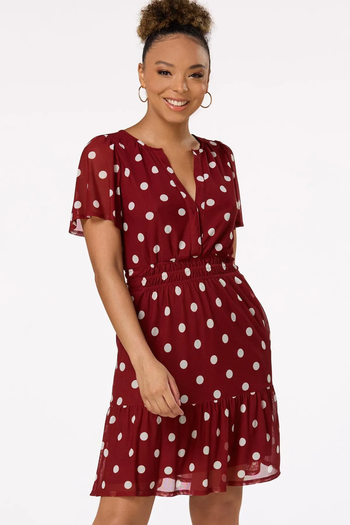 Cato Smocked Polka Dot Dress> Dresses
