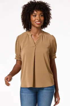 Cato Smocked Sleeve Top> Tops