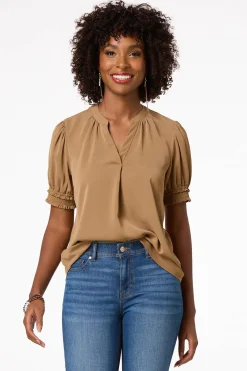 Cato Smocked Sleeve Top><noscript><img width=