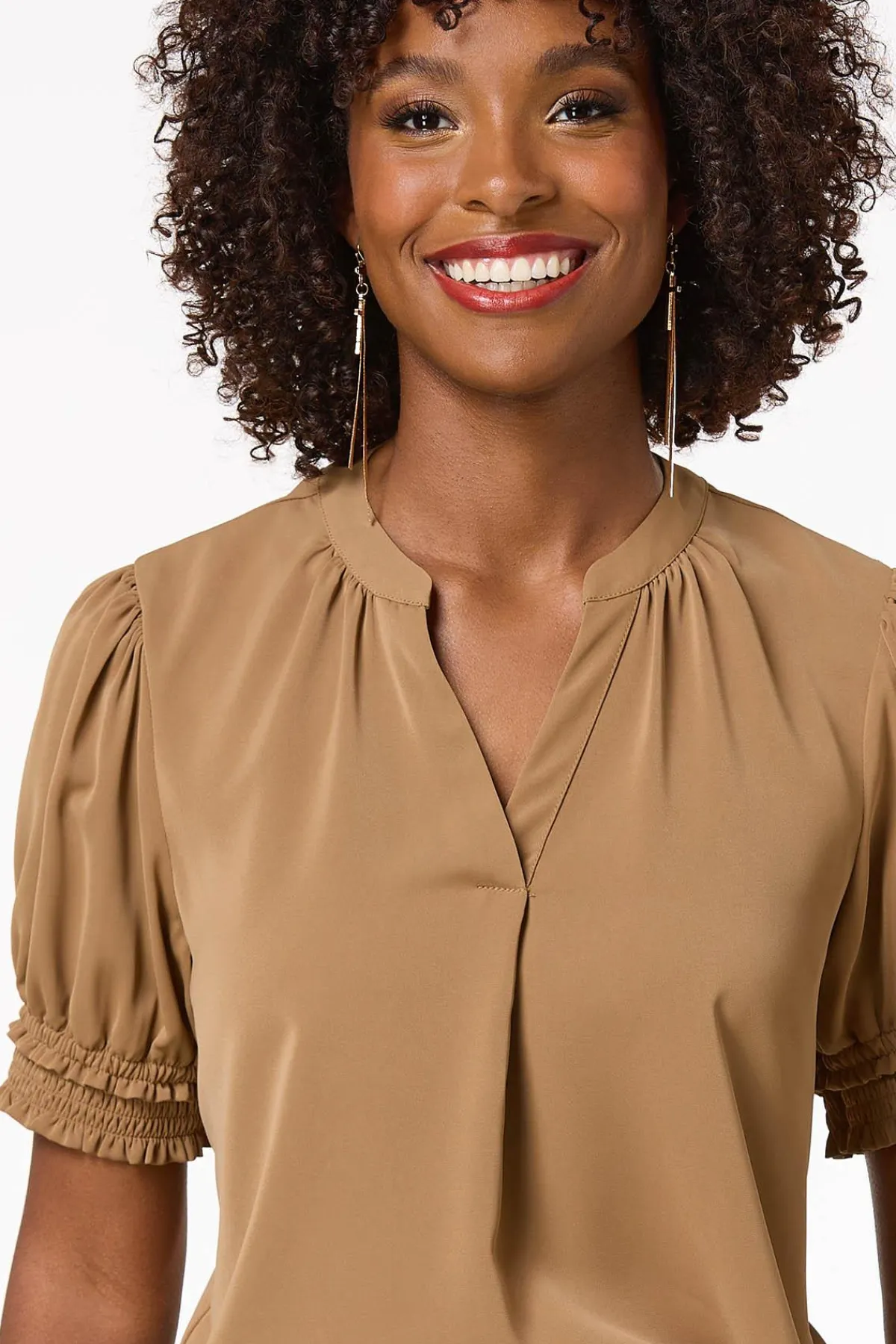 Cato Smocked Sleeve Top> Tops