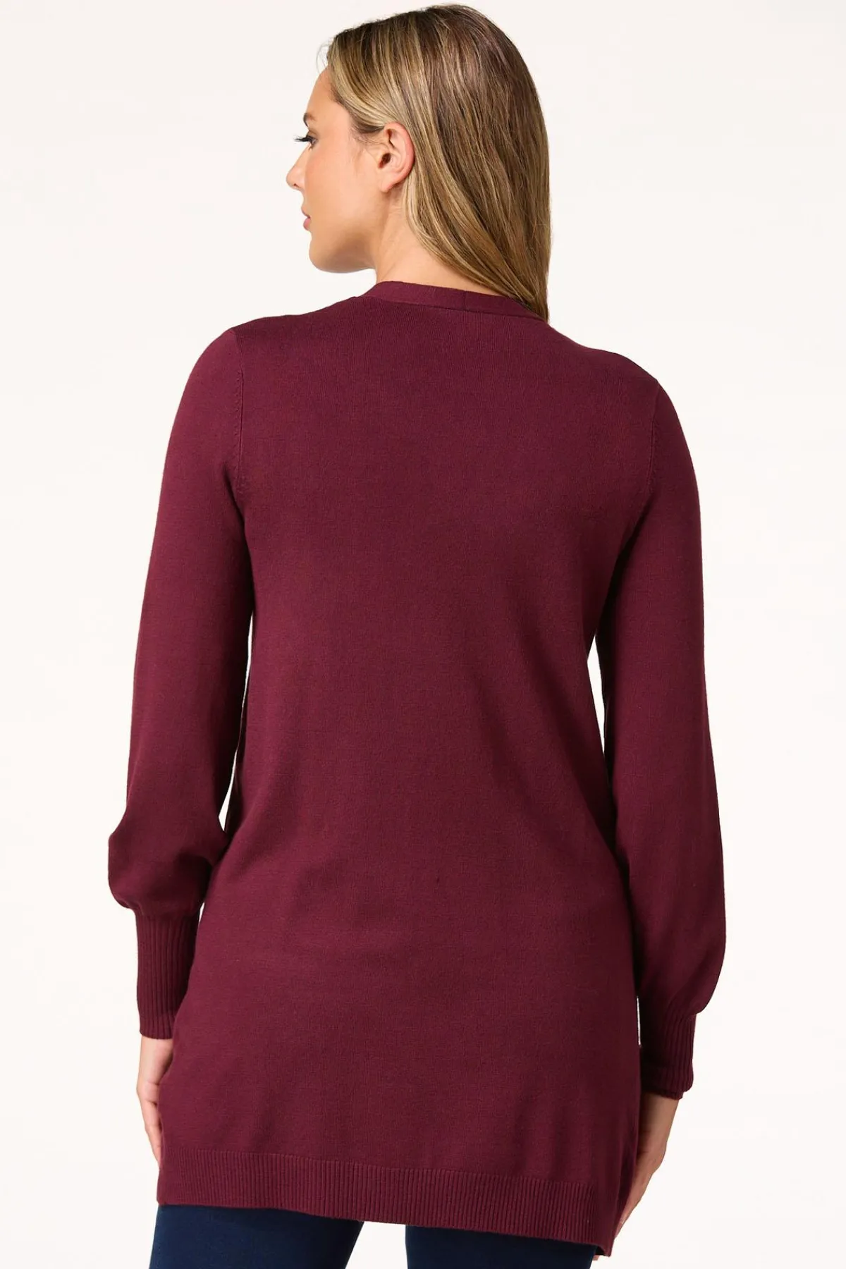 Cato Solid Balloon Sleeve Cardigan> Sweaters