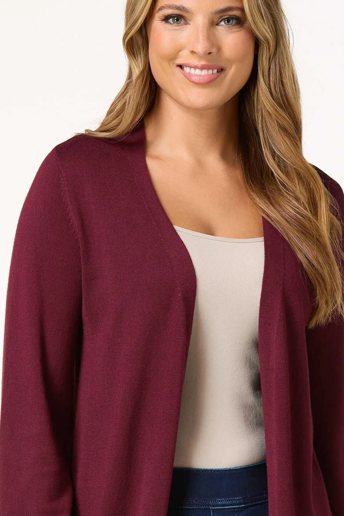 Cato Solid Balloon Sleeve Cardigan> Sweaters