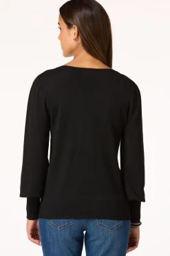 Cato Solid Balloon Sleeve Sweater> Sweaters