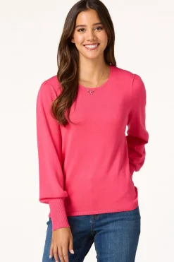 Cato Solid Balloon Sleeve Sweater><noscript><img width=
