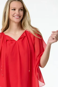 Cato Solid Chiffon Capelet><noscript><img width=