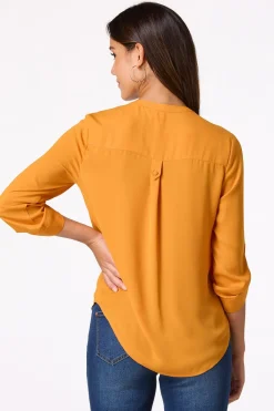 Cato Solid Double Pocket Top> Tops