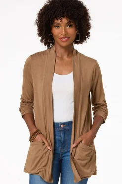 Cato Solid Draped Cardigan> Tops