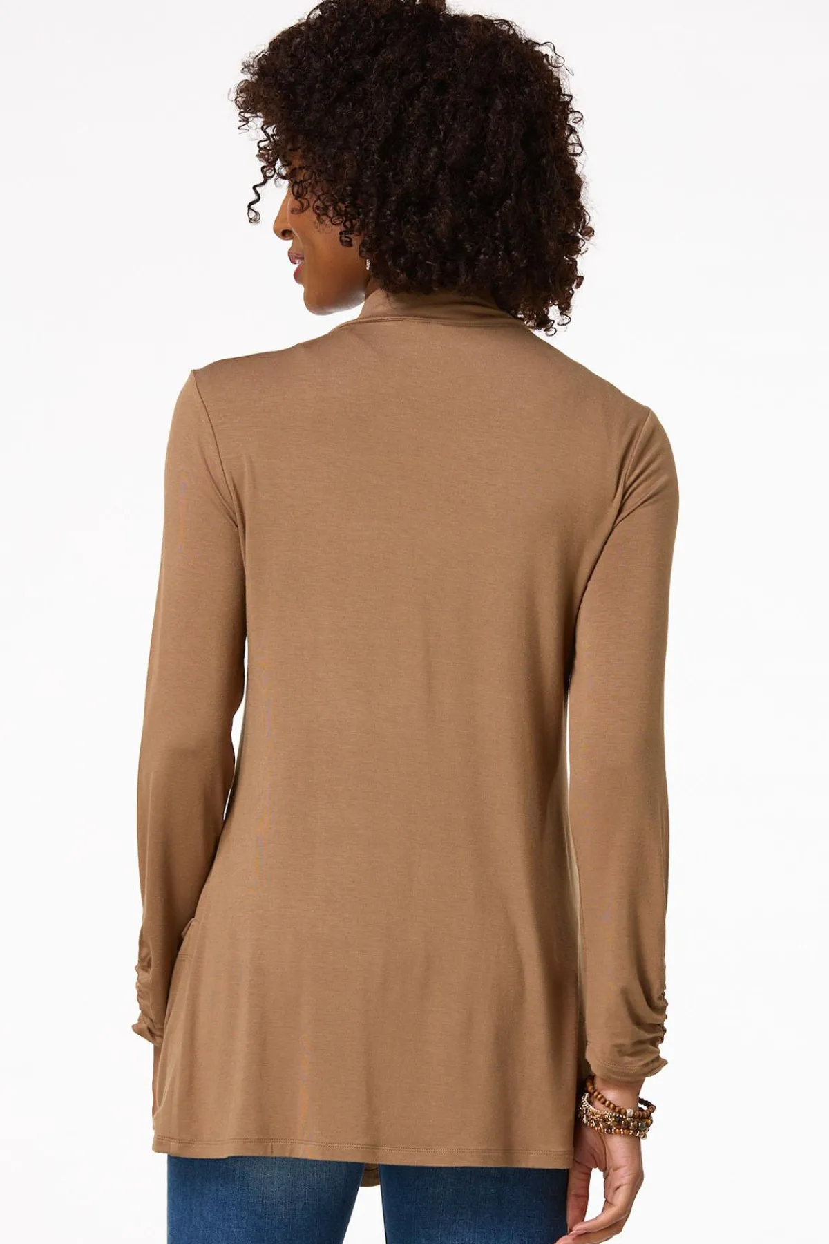 Cato Solid Draped Cardigan> Tops