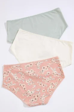Cato Solid Floral Brief Panty Set><noscript><img width=