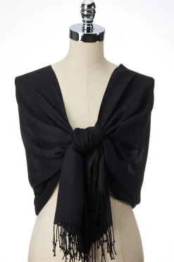 Cato Solid Fringe Pashmina Scarf> Cover Ups