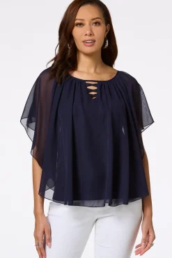 Cato Solid Lattice Capelet> Tops