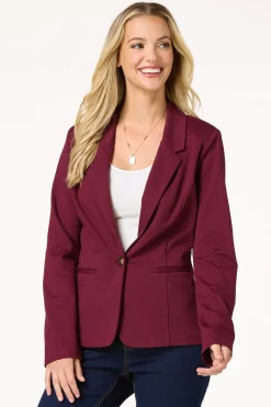 Cato Solid Ponte Blazer><noscript><img width=