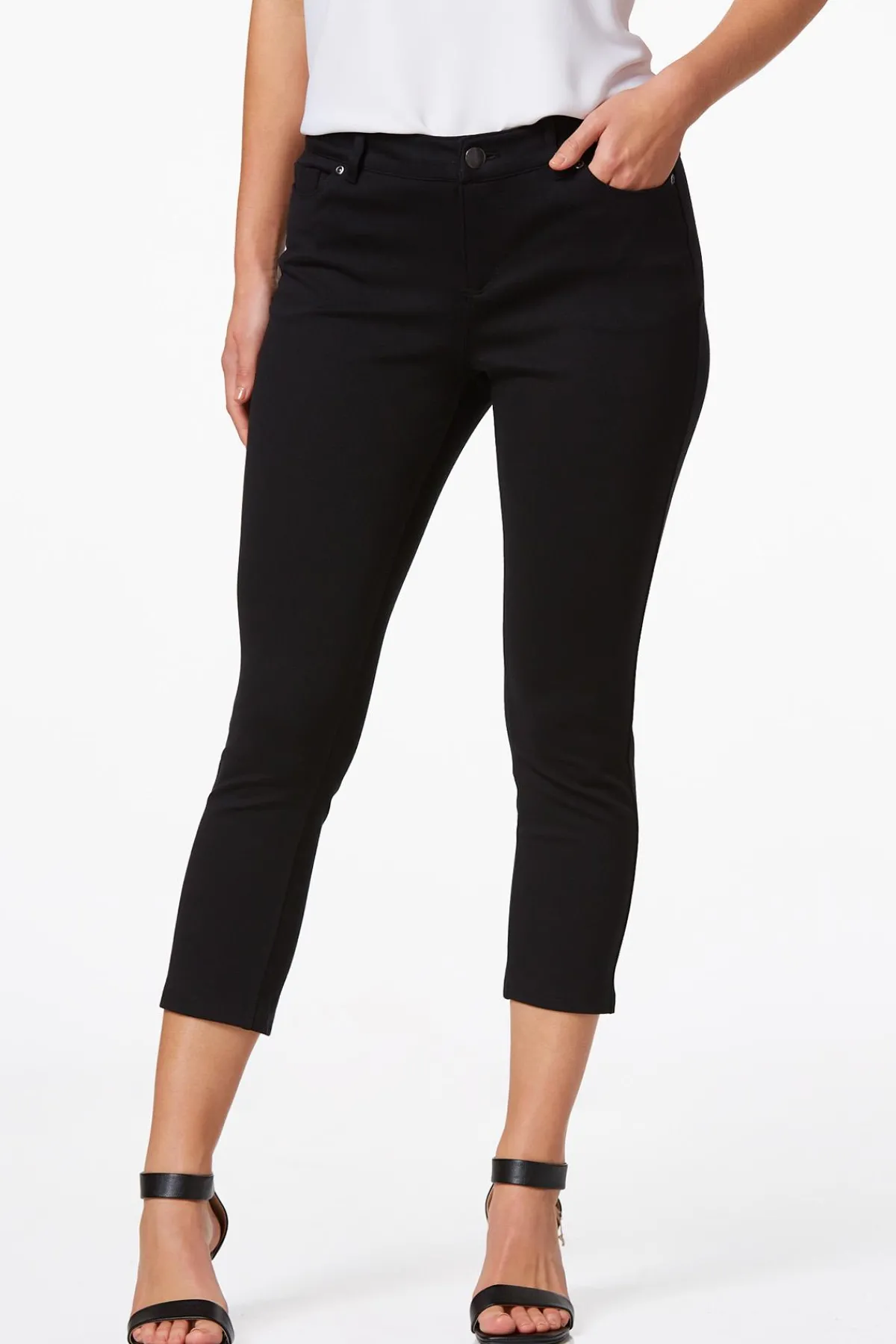 Cato Solid Ponte Skinny Cropped Pants> Pants