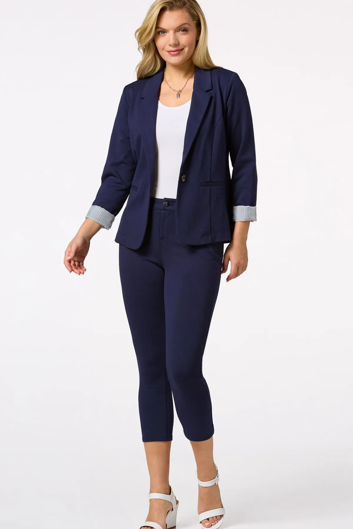 Cato Solid Ponte Skinny Cropped Pants> Pants