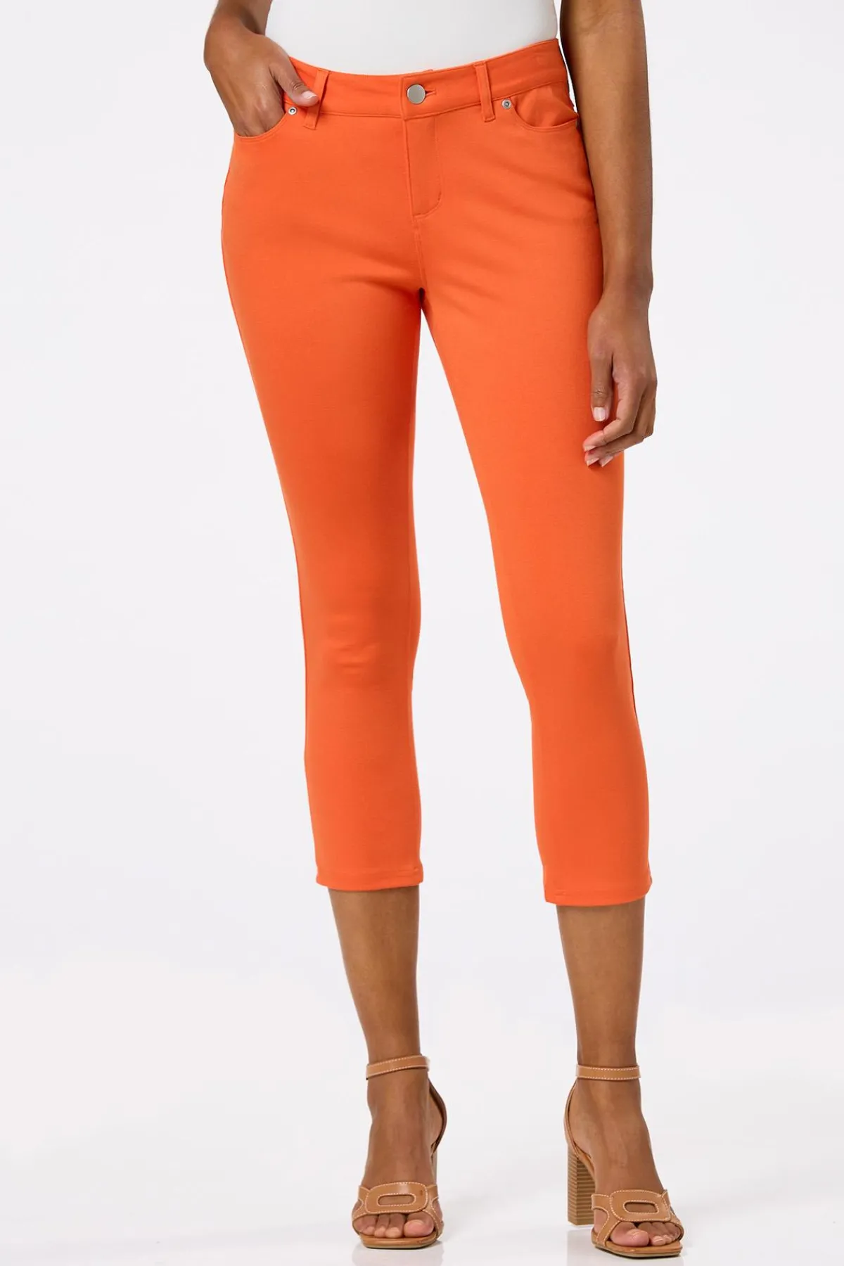 Cato Solid Ponte Skinny Cropped Pants> Pants