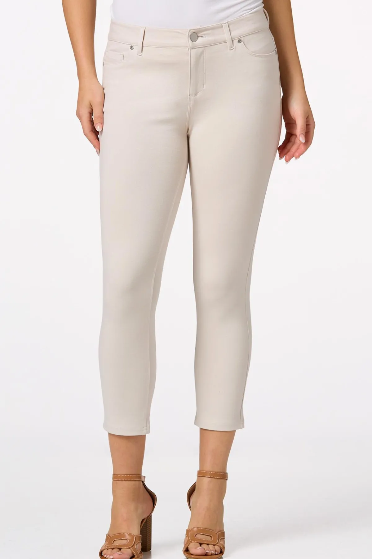 Cato Solid Ponte Skinny Cropped Pants> Pants