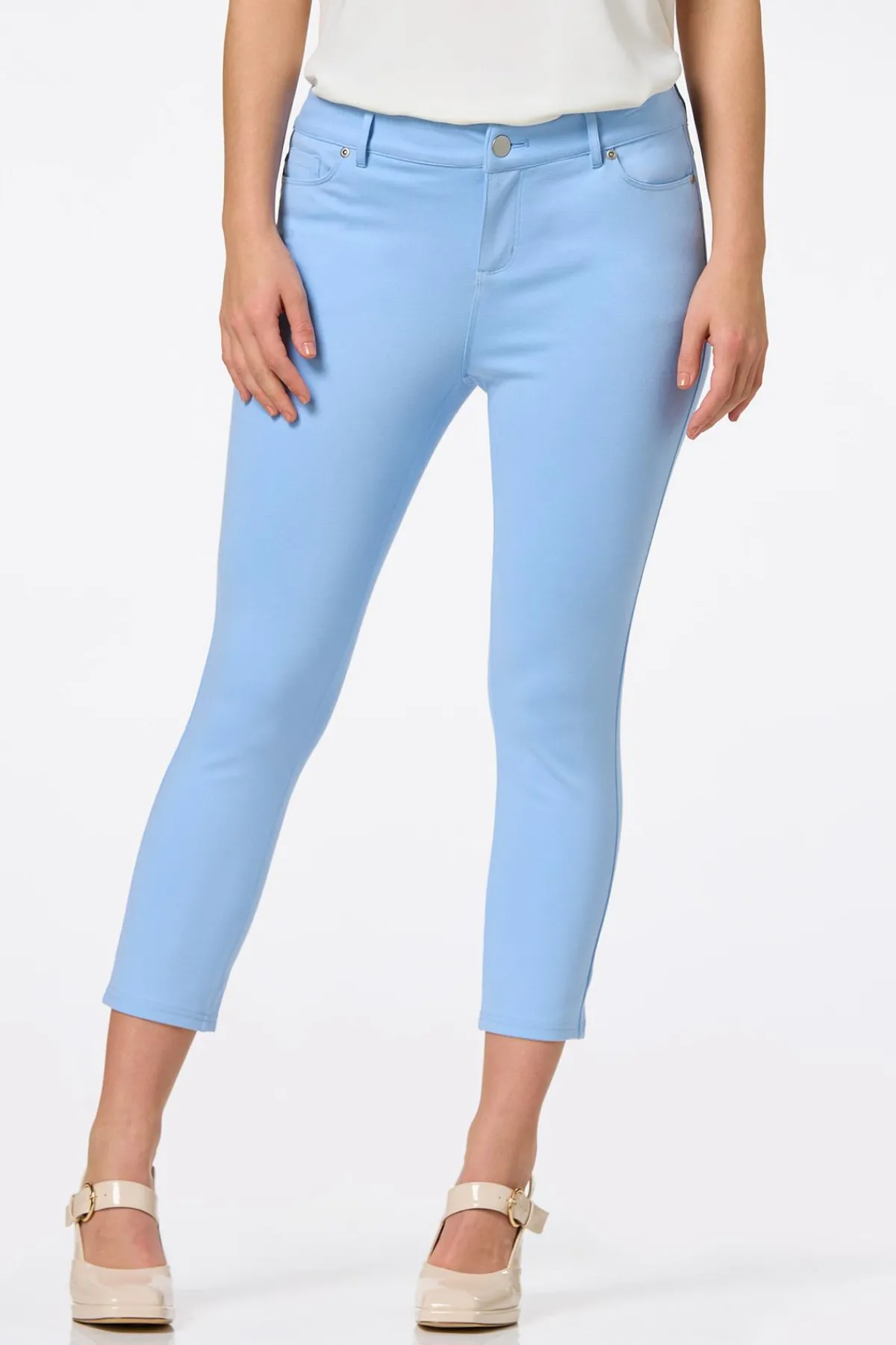 Cato Solid Ponte Skinny Cropped Pants> Pants