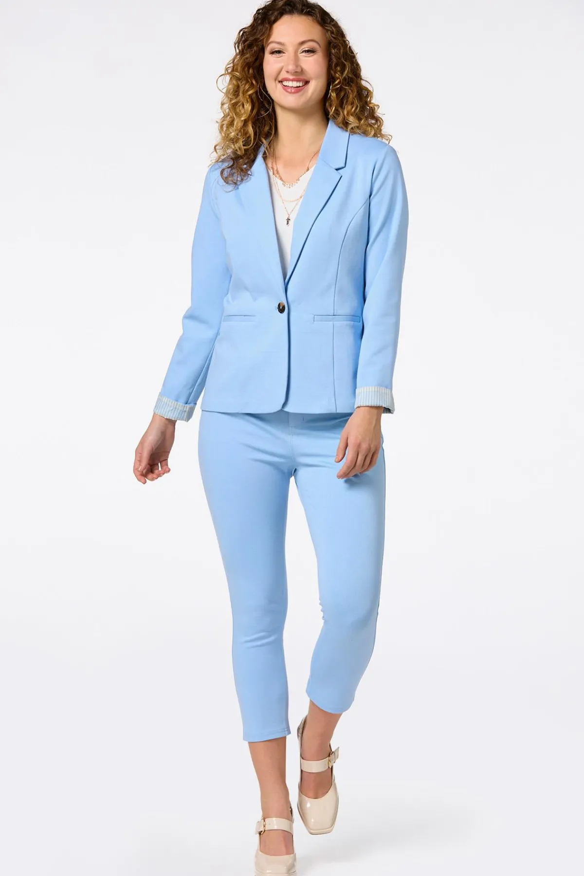 Cato Solid Ponte Skinny Cropped Pants> Pants