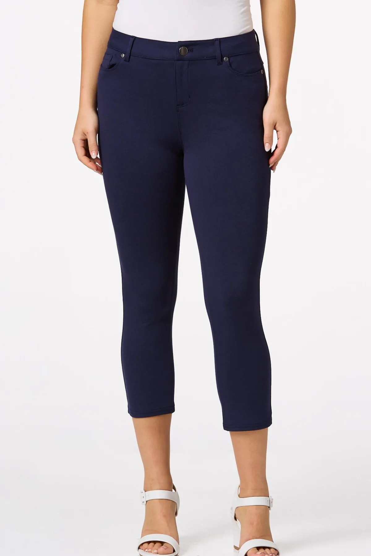 Cato Solid Ponte Skinny Cropped Pants> Pants