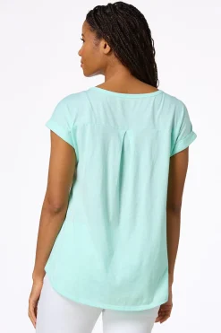 Cato Solid Rolled Cuff Tee><noscript><img width=