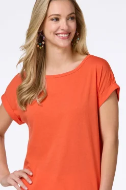 Cato Solid Rolled Cuff Tee><noscript><img width=