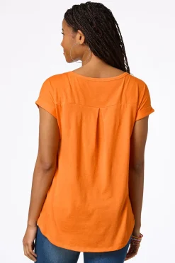 Cato Solid Rolled Cuff Tee><noscript><img width=