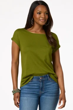 Cato Solid Rolled Cuff Tee><noscript><img width=