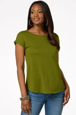 Cato Solid Rolled Cuff Tee><noscript><img width=