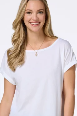 Cato Solid Rolled Cuff Tee><noscript><img width=
