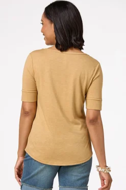 Cato Solid Scoop Neck Tee><noscript><img width=
