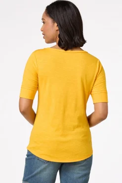 Cato Solid Scoop Neck Tee><noscript><img width=