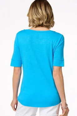 Cato Solid Scoop Neck Tee><noscript><img width=