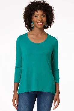 Cato Solid Scoop Neck Top><noscript><img width=