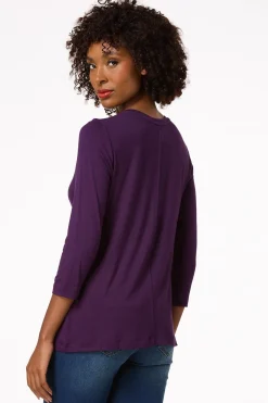 Cato Solid Scoop Neck Top><noscript><img width=