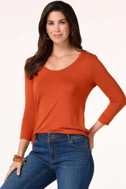 Cato Solid Scoop Neck Top><noscript><img width=