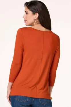 Cato Solid Scoop Neck Top><noscript><img width=