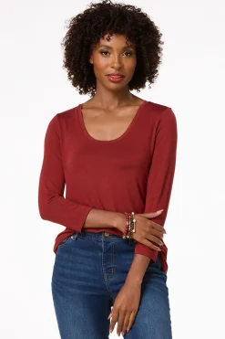 Cato Solid Scoop Neck Top><noscript><img width=