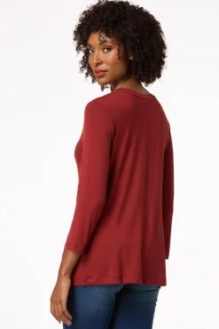 Cato Solid Scoop Neck Top><noscript><img width=