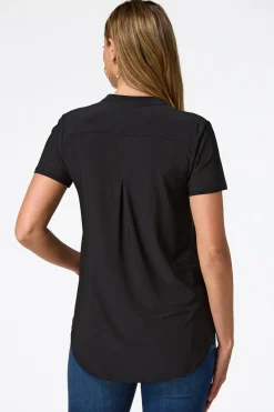 Cato Solid Split V- Neck Top><noscript><img width=