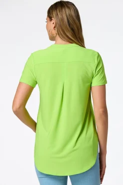 Cato Solid Split V- Neck Top><noscript><img width=