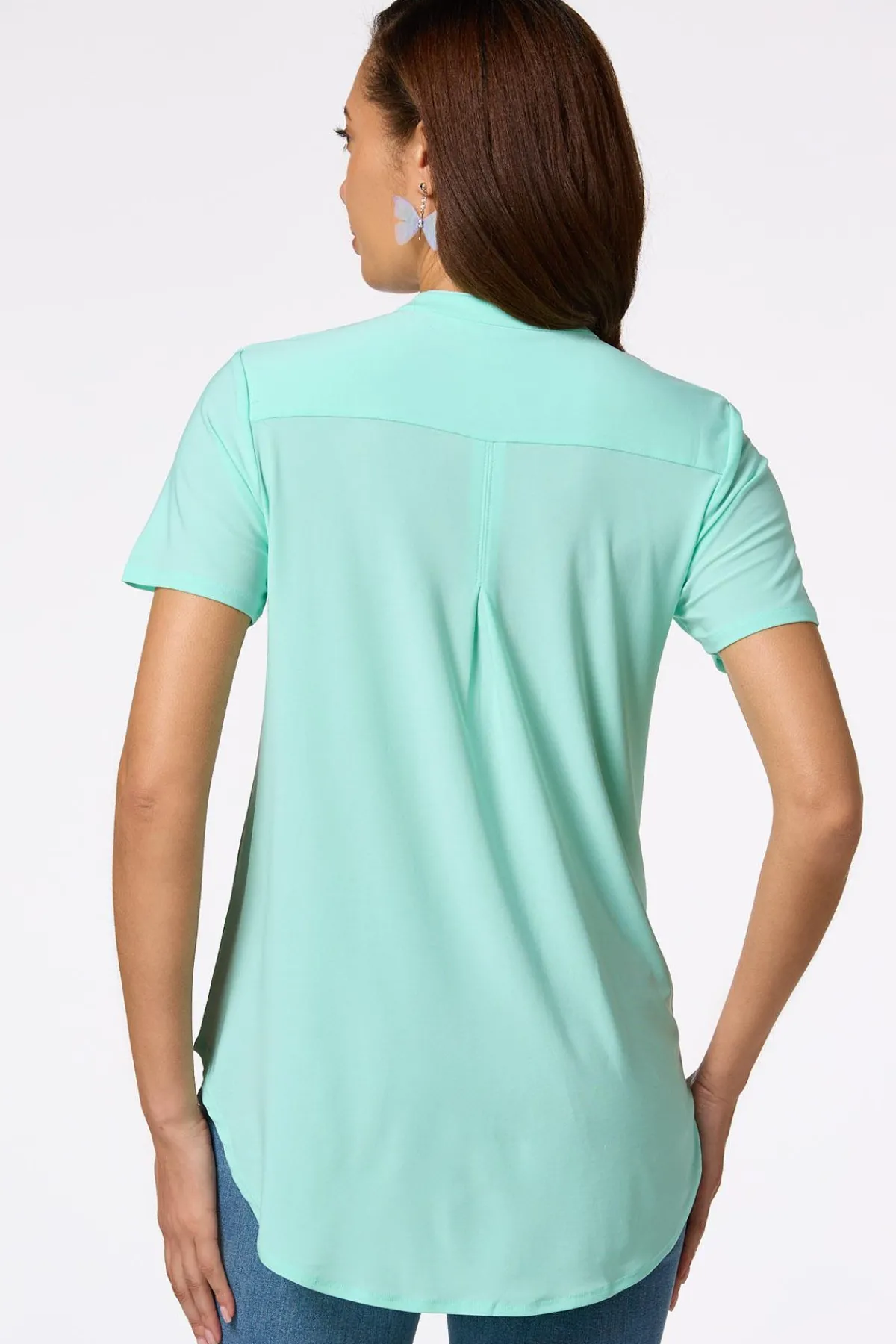Cato Solid Stretchy Knit Top> Tops