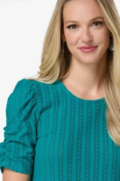Cato Solid Textured Puff Sleeve Top><noscript><img width=
