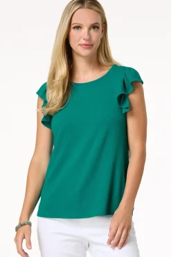 Cato Solid Textured Top> Tops
